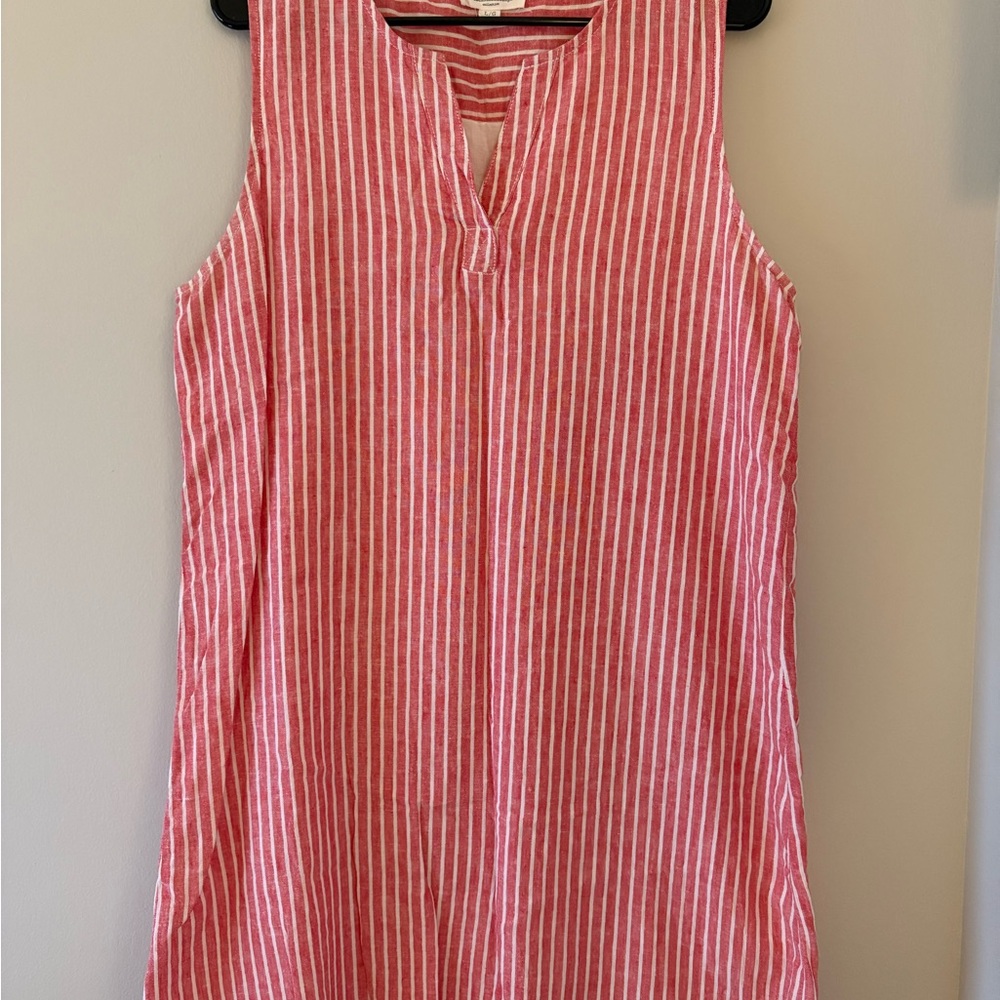 Striped Linen Sleeveless Dress